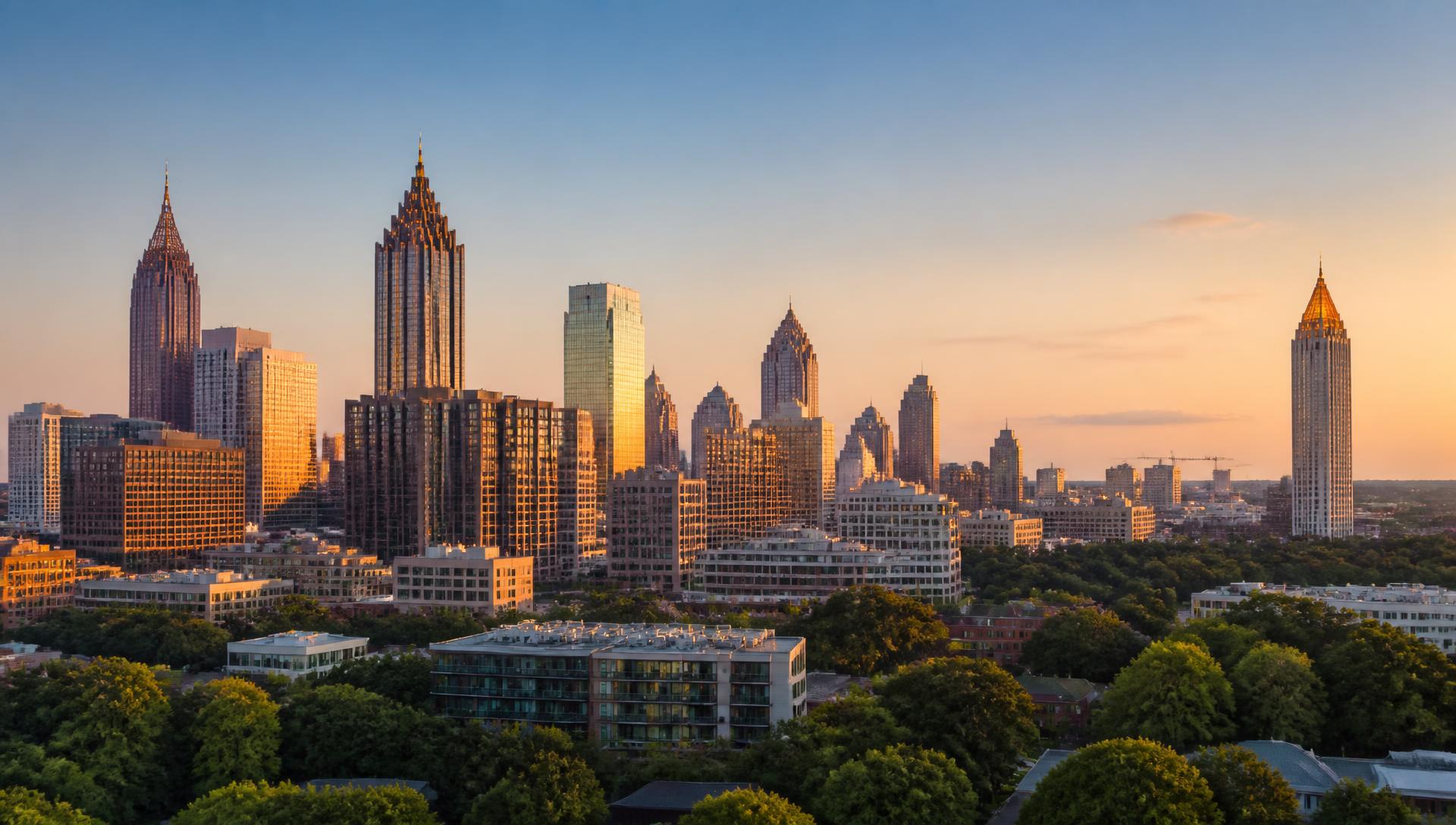 The Atlanta skyline at golden hour